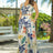 Ladies' European And American Contrasting Palm Tree Print Sleeveless Top Set Pants - Lootquake