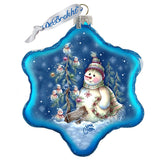 Old Fashion Christmas Glass Ornament by Jamie Mills-Price - Christmas Santa Snowman Decor - 754-301-MP