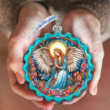 Adorno de cristal con forma de corona de ángel de la sanación de G. Debrekht - Decoración navideña - 759-064