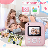 1080P FHD Screen Instant Print Digital Camera - With 3 Rolls Of Paper, 32G TF Card And Card Reader, Puzzle Games, 2.4 Inch Compact And Portable Design Outdoor Photography, Prefect Gift For Halloween Christmas And Thanksgiving