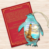 Adornos de madera de pingüinos de G. DeBrekht - Decoración navideña costera - 8198542