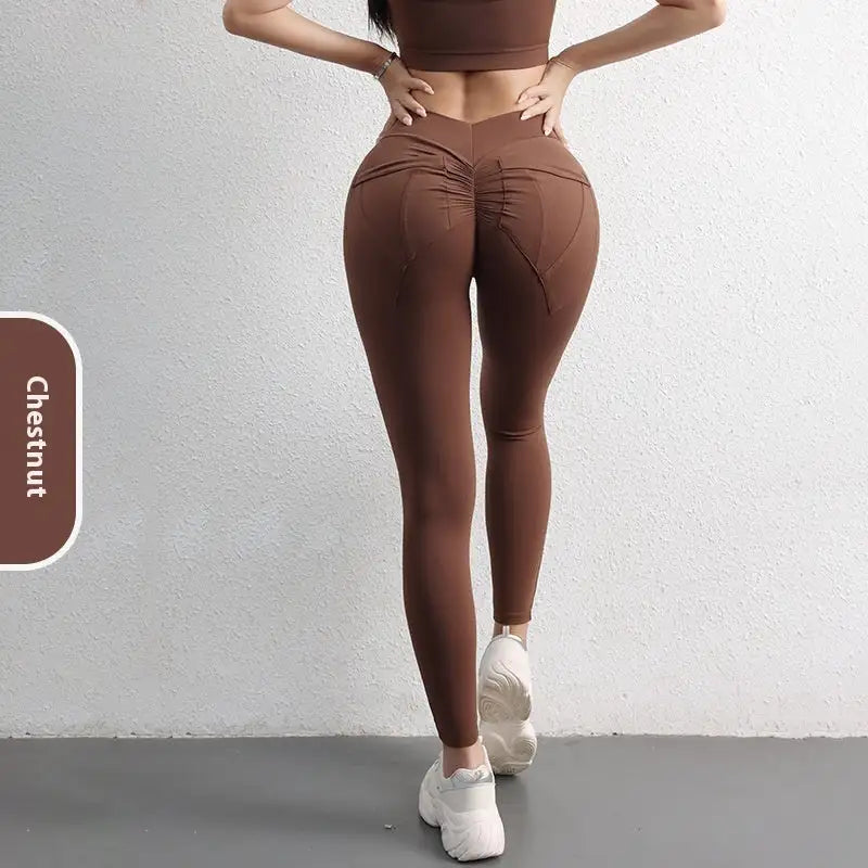 High Waist Hip Lift Yoga Pants With Pockets Women's Sports Fitness Trousers Leggings - Lootquake