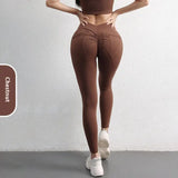 High Waist Hip Lift Yoga Pants With Pockets Women's Sports Fitness Trousers Leggings - Lootquake