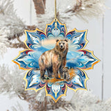 Brown Bear Snowflake Wooden Ornaments by G. Debrekht - Nature Wildlife Decor - 8688409