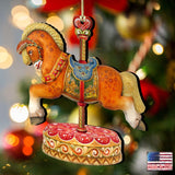 Carousel Horses Wooden Ornaments by G. DeBrekht - Carousel Holiday Decor - 8114041-1