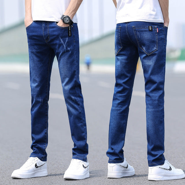 Spring And Summer Denim Trousers Men's Slim Straight Stretch - Lootquake