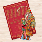 Santa's Skiing Adventure Wooden Ornaments by G. Debrekht - Christmas Santa Snowman Decor - 8691403