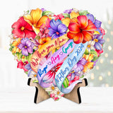 Regalo personalizado para el Día de la Madre: Corazón de flores con nombres familiares en soporte de madera, decoración para mamá de G. Debrekht Family Love Decor - 8688300