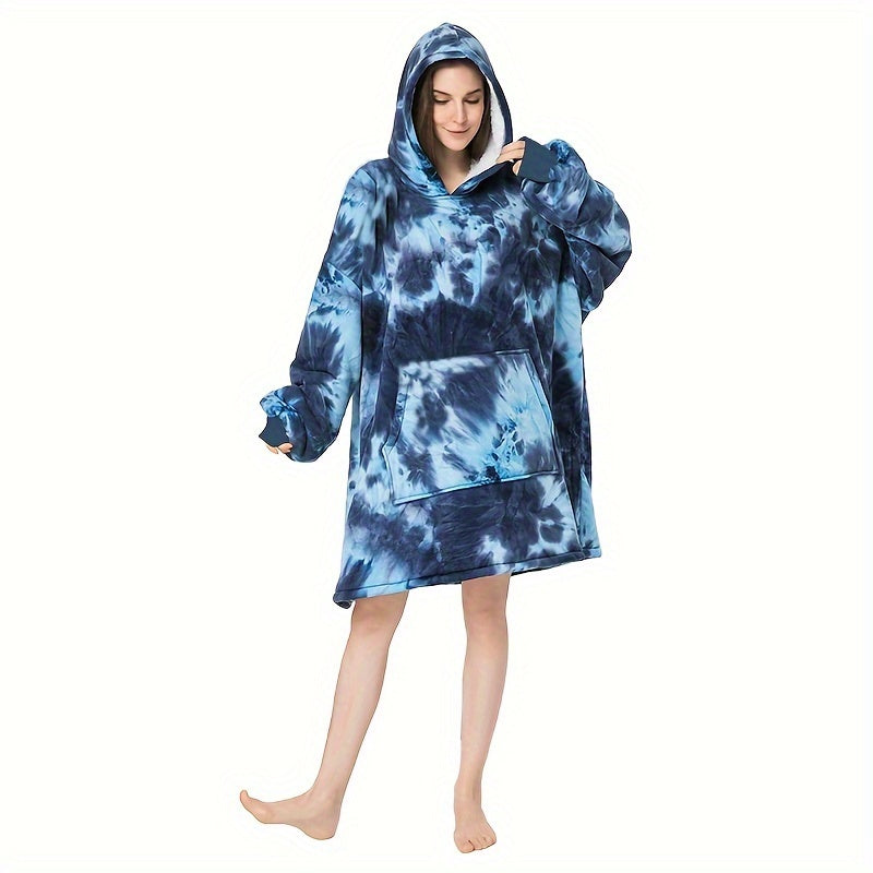 1pc Wearable Blanket Hoodie, Oversized Sherpa Hooded As Birthday Gifts For Mom Women Girlfriend Men, Cozy Sweatshirt With Giant Pocket