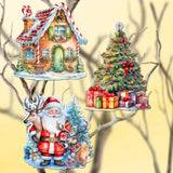 Christmas Is Here Decorative Wooden Clip-on Ornaments Set of 3 by G. Debrekht - Christmas Decor - 8091028C-S3