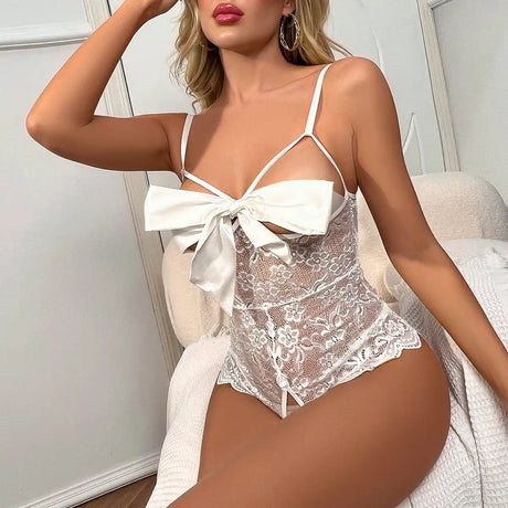One-piece Lingerie See-through Lingerie Sexy Deep V Lingerie - Lootquake