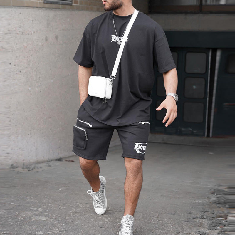 Casual T-shirt Shorts Set Men's Two-piece Suit - Lootquake