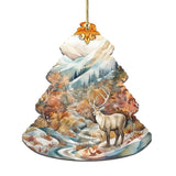 Adornos de madera para árbol de alce de Snowy Summit de G.Debrekht - Decoración navideña con temática de vida silvestre - 870005