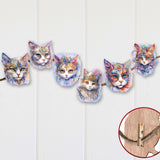 Cats Masks Decorative Wooden Clip-on Ornaments Set of 6 by G. Debrekht - Christmas Decor - 8090033C-S6