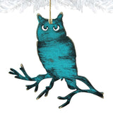 Adornos rústicos de madera con forma de búho de Nature Wonders - Decoración navideña con temática de vida silvestre - 8198218