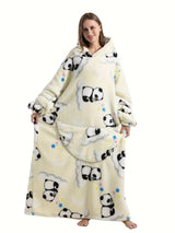Sweat à capuche en flanelle imprimé citrouille grande taille - Doux, confortable, pelucheux, à capuche, vêtement d'hiver pour femme sur le thème d'Halloween