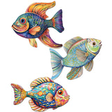 Coastal Fish Decorative Wooden Clip-on Ornaments Set of 3 by G. Debrekht - Coastal Decor - 8091034C-S3