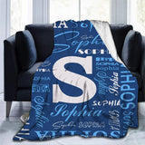 1pc Personalized Name Flannel Blanket - Cozy & Warm, Customized with Your Letters - A Perfect Commemorative Gift for Loved Ones, Ideal for Napping, Camping, & Travel Adventures