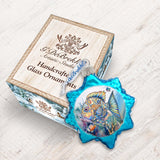 Adorno costero navideño - Adornos de vidrio con forma de pez azul de G. Debrekht - Decoración costera navideña - 777399