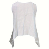 Women's Solid Color Sleeveless Casual Irregular Vest Top - Lootquake