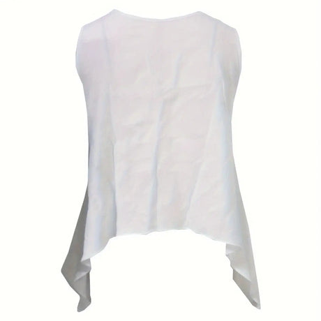 Women's Solid Color Sleeveless Casual Irregular Vest Top - Lootquake