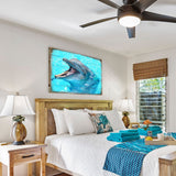 Arte de pared costero de madera con diseño de delfines de Sowers de Nature Wonders - Decoración costera de vida marina - 95267B