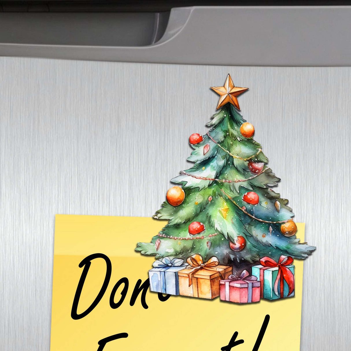 Christmas Tree Decorative Wooden Magnets Set of 6 by G. Debrekht - Christmas Decor - 8090044G-S6