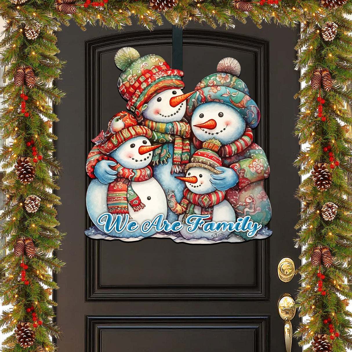Decoración navideña para la puerta con muñeco de nieve de G. Debrekht - Decoración navideña - 8611057H