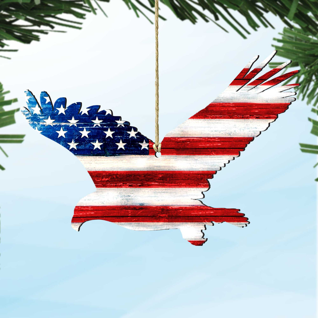 Eagle Freedom Rustic Wooden Ornaments - American Patriotic Decor - 8198912