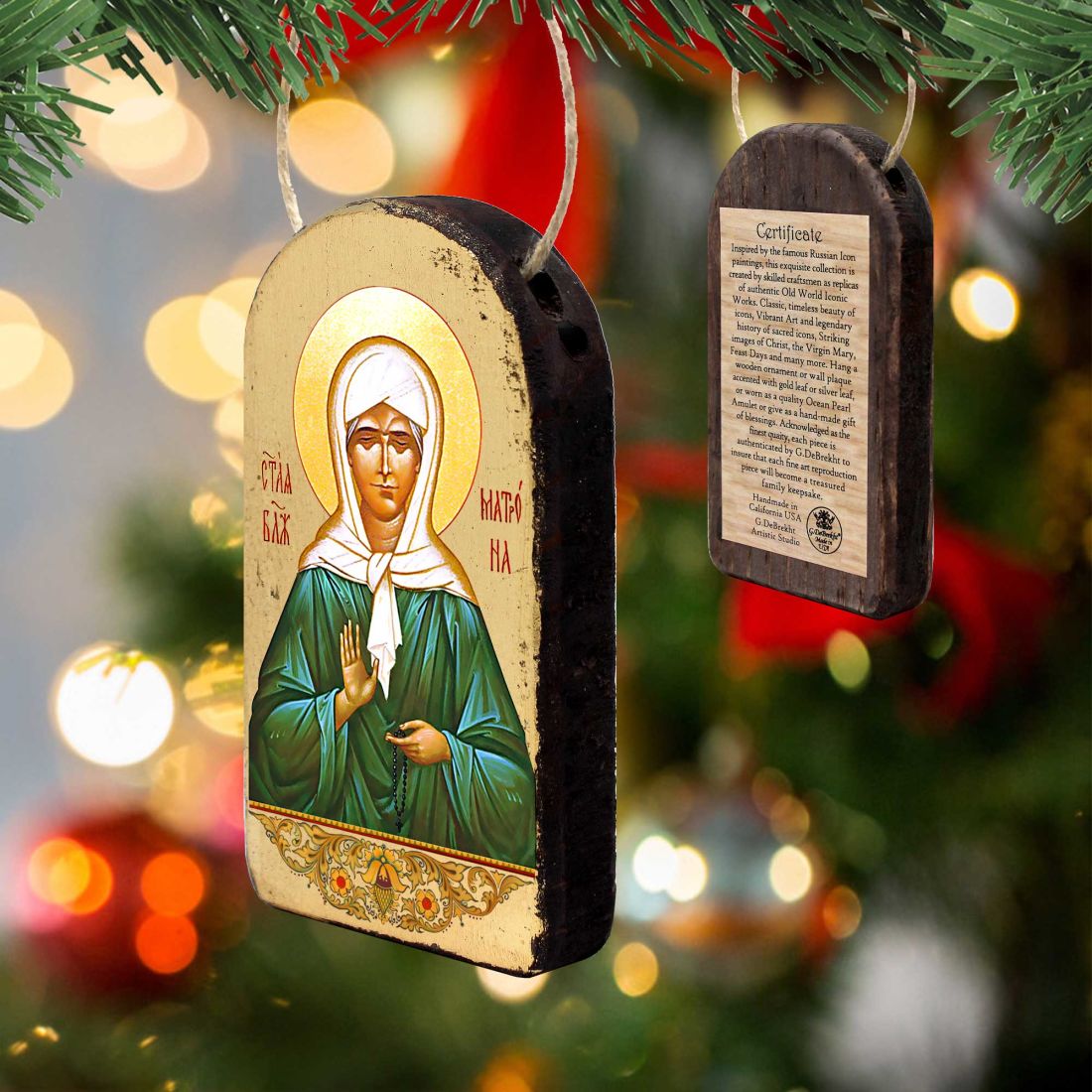 Matrona Plaque Religious Orthodox Sacred Icon Ornament - Inspirational Icon Decor - 87048