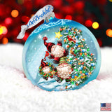 Reaching High Dwarfs Lg Glass Ornament in Blue by Gelsinger - Christmas Decor - 73927B-DG