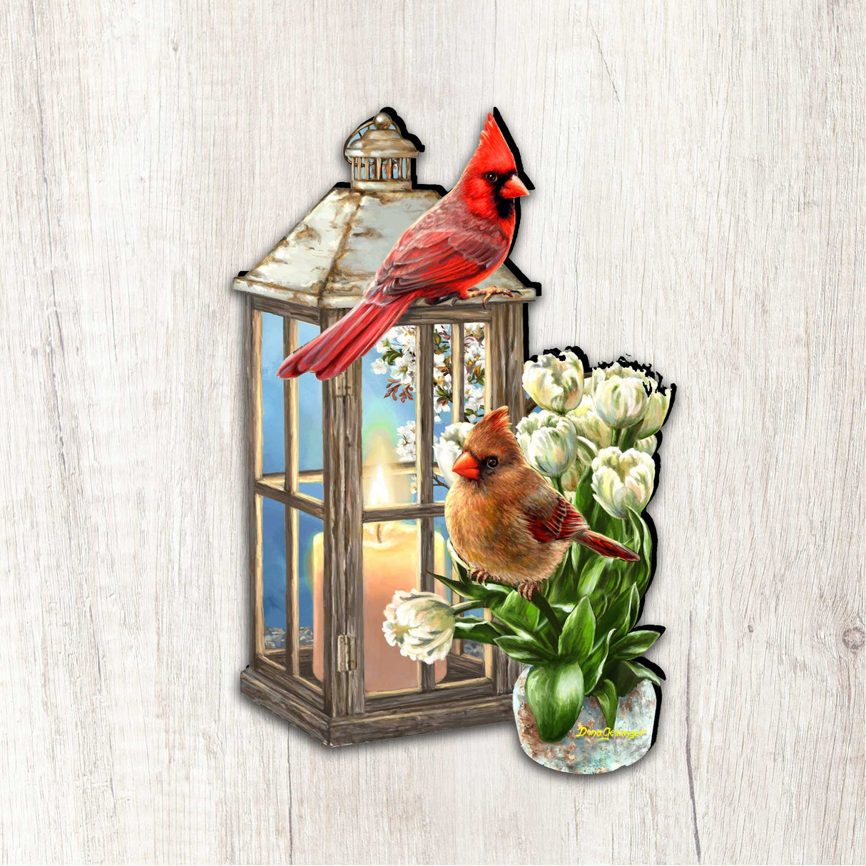 Decoración navideña para puerta con faroles de Cardenales de D. Gelsinger - Decoración navideña - 8461057H-DG