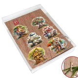 Tree House Decorative Wooden Clip-on Ornaments Set of 6 by G. Debrekht - Christmas Decor - 8090026C-S6