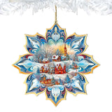 Adornos de madera con copos de nieve de G. Debrekht - Decoración navideña - 8688418