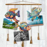 Coastal Fish Decorative Wooden Clip-on Ornaments Set of 3 by G. Debrekht - Coastal Decor - 8091034C-S3