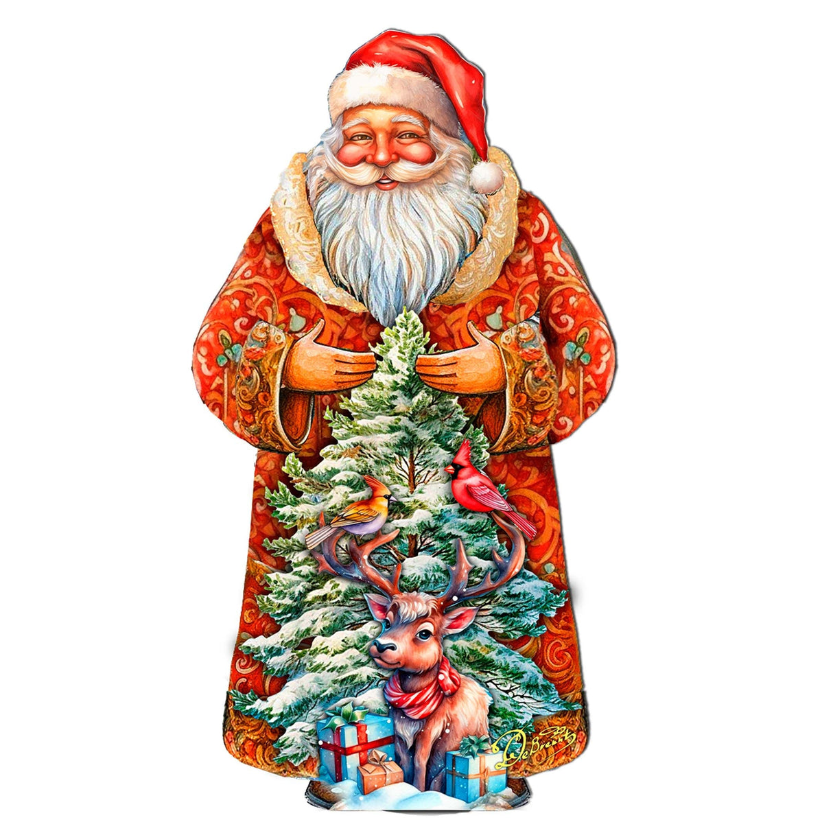 Santa with Forest Friends Holiday Door Decor by G. Debrekht - Christmas Santa Snowman Decor - 8691409H