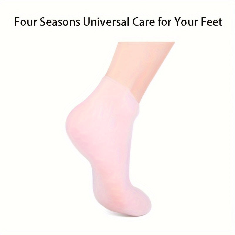 Lot de 2 chaussettes en gel de silicone pour le soin des pieds, hydratantes et anti-crevasses, pour le massage, anti-peaux mortes, soulage la douleur, sans alcool, de qualité familiale, sans alimentation électrique.
