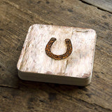 Juego de 4 posavasos de corcho de madera con diseño de herraduras de Nature Wonders - Decoración de vida silvestre - 8198622C-S4