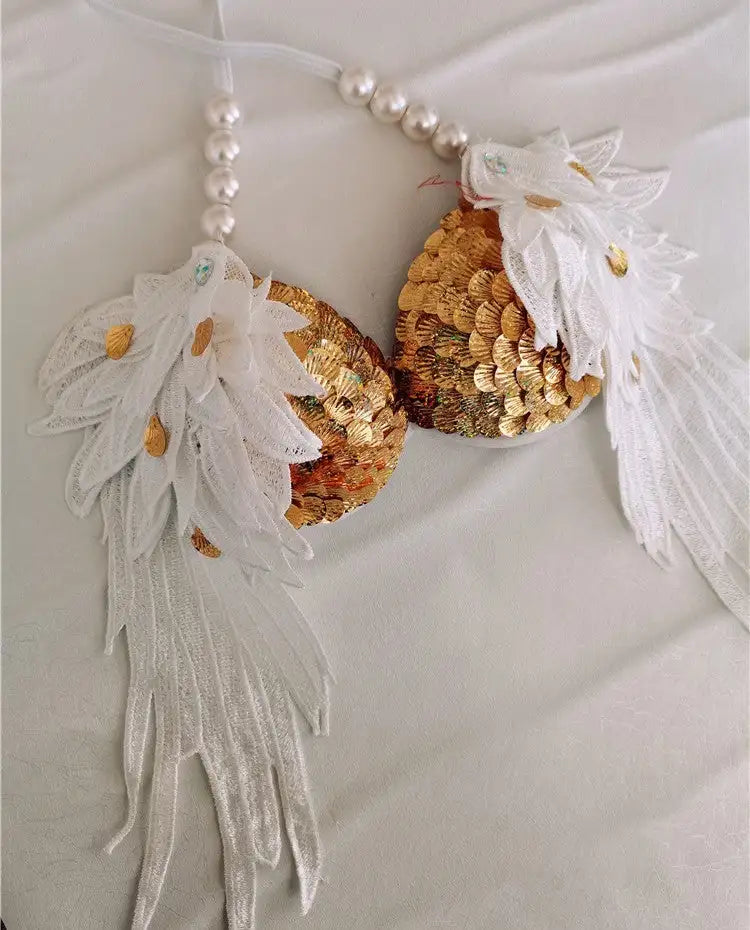 Handmade Sequined Mermaid Scale Bikini Lingerie - Lootquake