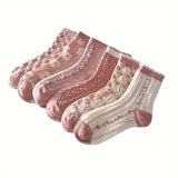 6 pares de calcetines con estampado floral, cómodos y suaves, para mujer.