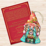 Adornos de madera de niña gnomo con conejito de Jamie Mills-Price - Decoración de primavera para Pascua - 8457610