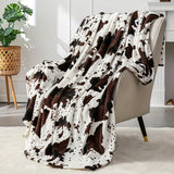 Manta suave y cálida con estampado de vaca, franela ligera y afelpada para sofá, cama, regalo decorativo para el hogar en todas las estaciones.