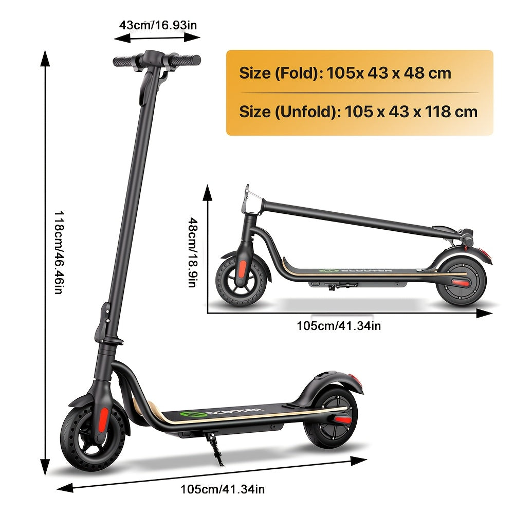 MEGAWHEELS S10 Foldable Electric Scooter For Adults With 8" Solid Tires, 15.5mph Top Speed, 3 Speed Modes And Up To 15miles Range Only 26.46LB Lightweight E-scooter For Commuting And As A Christmas Gift.