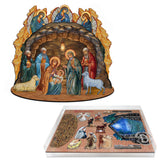 Orthodox Nativity Scene with Angels Decorative Village Set by G. Debrekht Nativity Holiday Decor - 852762