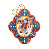 Figura navideña del juguetón Sr. Muñeco de Nieve, pintada a mano. Adorno navideño esculpido y pintado a mano por G. DeBrekht. Decoración navideña de Papá Noel y muñeco de nieve. 6102442