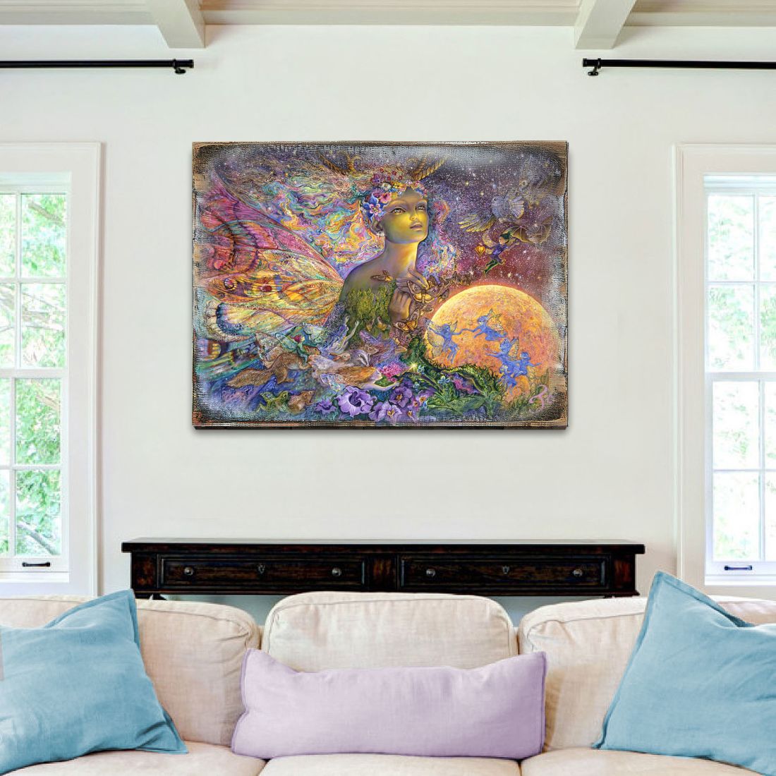 Arte mural de madera Titania Fantasy de Josephine Wall - Decoración de fantasía - 852112-JW