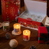 Coffret cadeau de bougies parfumées de Noël - 65 ml x 6 pièces, parfums rose, vanille, lavande et jasmin - Parfait pour la décoration des fêtes, les réunions de famille, les accessoires photo et les cadeaux de grand-mère