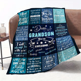 Manta estampada con una carta para mi nieto, estilo contemporáneo, suave y acogedora, ideal para sofá cama de viaje, decoración para oficina y hogar, ideal como regalo de cumpleaños, disponible para todas las estaciones.