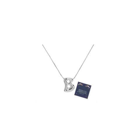 Bubble Letter Necklace For Women Dainty Balloon Initial Necklaces 14k Gold Plated Chain Pendant Alphabet Necklaces Charm Simple Gift Jewelry (Silver B) - Lootquake