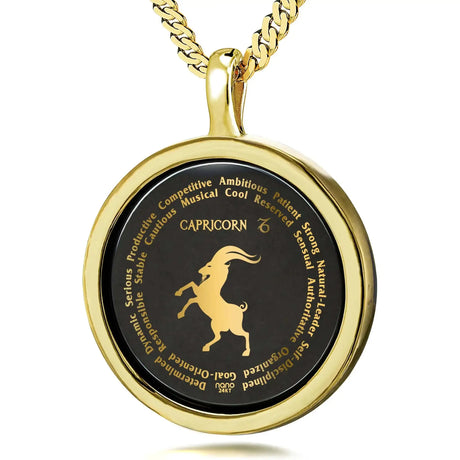 Capricorn Necklaces for Lovers of the Zodiac 24k Gold Inscribed - Lootquake